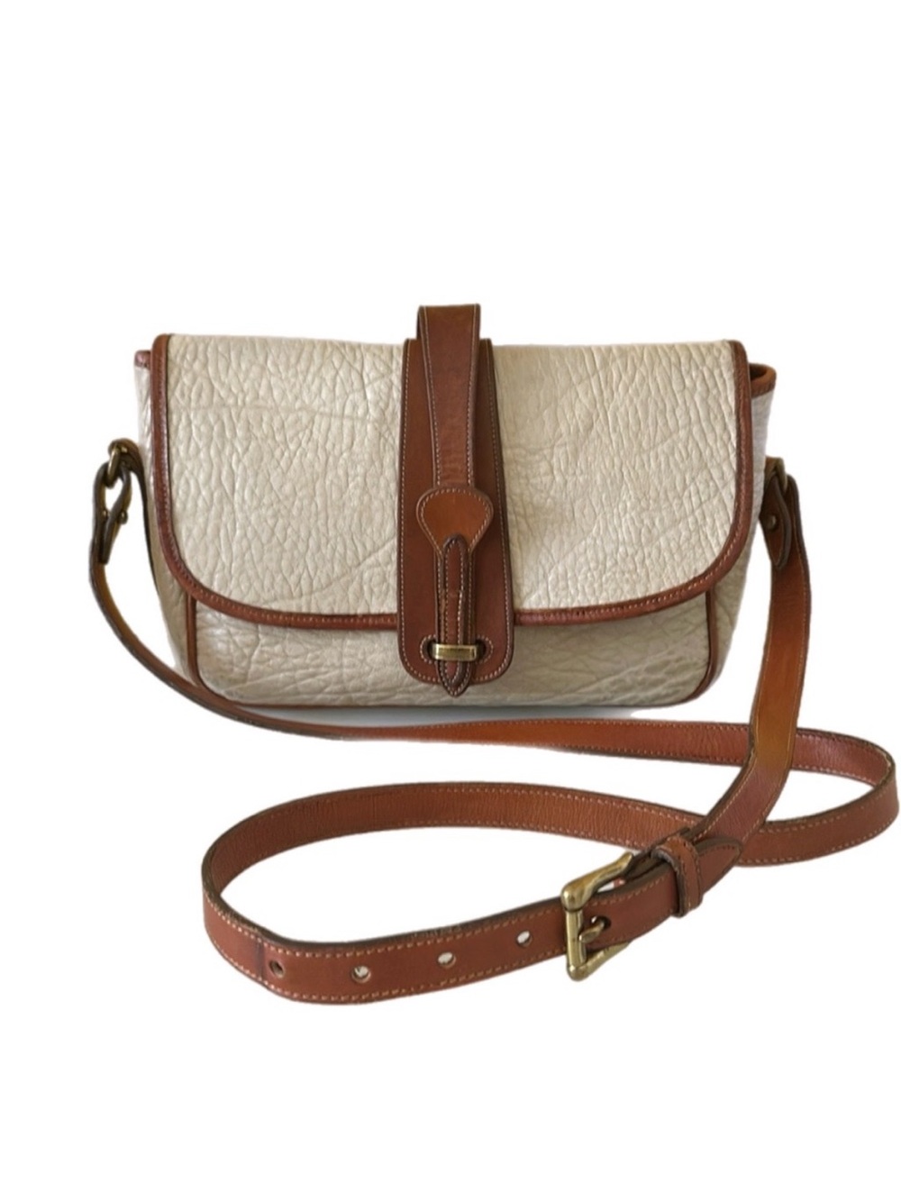 Vintage Dooney & Bourke Authentic All-Weather Leather Shoulder Bag White - Picture 1 of 16